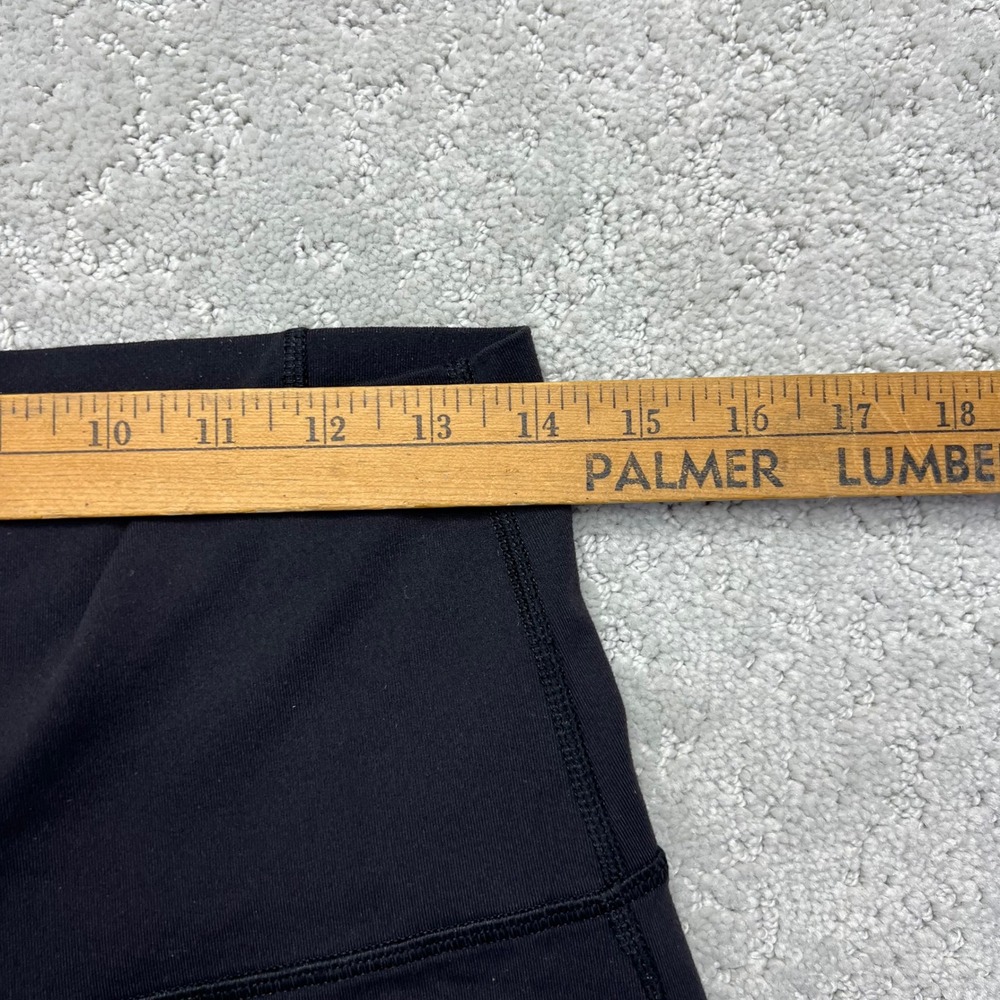 Lululemon Leggings Womens 10 Black High Cropped Mesh Panels Hem Active Yoga - Picture 11 of 14
